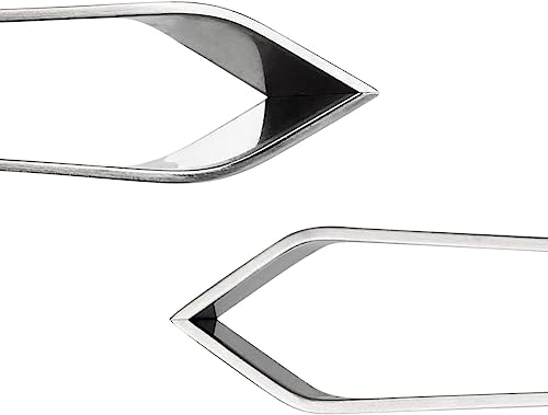 2 Pieces Fish Bone Tweezers, Stainless Steel Flat and Slant Tweezers Pliers Remover Tool (4.6")