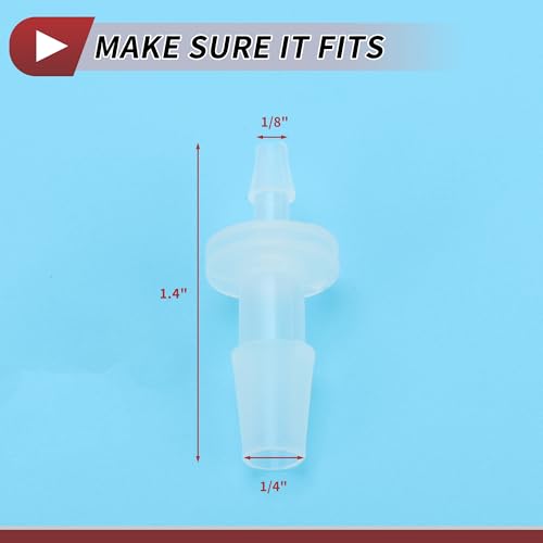 5 Pcs Aquarium Plastic Hose Barb Fitting 1/8" to 1/4" Hose ID Connectors Clear Plastic - size: 1/8"-1/4"