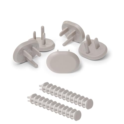 Ubbi Outlet Covers for Child Safety, Plug Protectors, Baby Proofing, Safe & Secure Electrical Plug Covers, Taupe, 24 Count - size: One Size, style: Taupe Outlet Covers