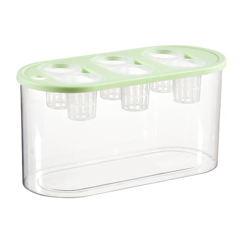 Hydroponic, Hydroponic System, Planting Container, 6 Holes, Indoor Tabletop Mini Aquarium for Plants and Fish, Green - color: Green