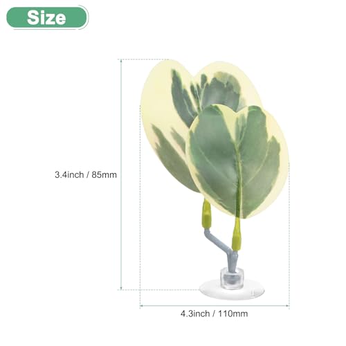 M METERXITY 1-Pack Betta Fish Leaf Pad, Hammock Plant Leaf Pad, Realistic Resting Fish Rest Bed for Fish Tank Decorations/Aquarium Accessories/Breeding [Green and White, Grape Leaves-Shaped] - color: Green and White
