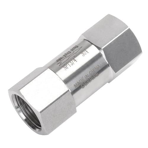 Air Check Valve - 3/4" NPT Female High Pressure Stainless Steel Hex One Way Valve For Air - size: 3/4" NPT, style: High Pressure Female x Female