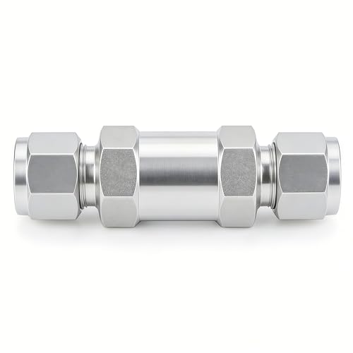 304 Stainless Steel Compression Check Valve, 1/4" OD One Way Backflow Prevention Non-Return Valve, 1pc ﻿ - size: 1/4" OD