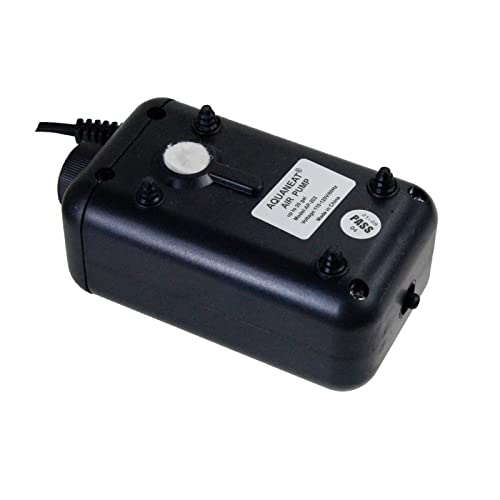 AQUANEAT Aquarium Air Pump, for up to 20 Gallon Fish Tank, Hydroponic Oxygen Aerator, with Airline Tubing, Air Stone Bubbler, Check Valve