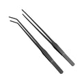 BESPORTBLE 2pcs Stainless Steel Aquatic Plant Tweezers Black Curved and Straight Tongs for Fish Tank Plants Resistant Tools for Easy Planting and Maintenance
