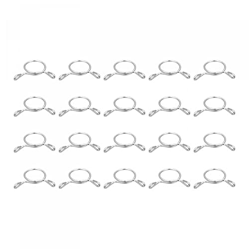 uxcell Fuel Line Hose Clips, 20pcs 16mm ID Fit 17.5-18mm OD Hose 304 Stainless Steel Water Pipe Air Tubing Spring Hose Clamps for Motorcycle Scooter - size: 16mm