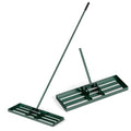 Goplus Lawn Leveling Rake, 30" x 10" Heavy Duty Level Lawn Tool w/ Ergonomic Handle for Soil, Effort-Saving Landscape Rake for Garden, Backyard, Golf Course, Farm, Pasture - style: 30" x 10", Green