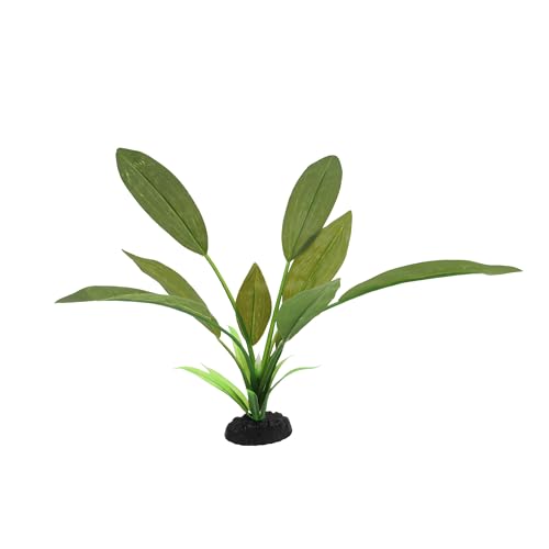 2-Pack 12 Inch Aquarium Silk Aquarium Plants, Artificial Plastic Plant for Small Tank, Goldfish, Fish Hides (Green C, 12 Inch)