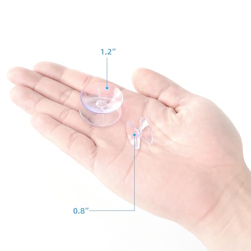 AQUANEAT 20 Pack 0.8 Inch Double Sided Suction Cups for Glass Table Top Home Organization - size: 0.8 inch