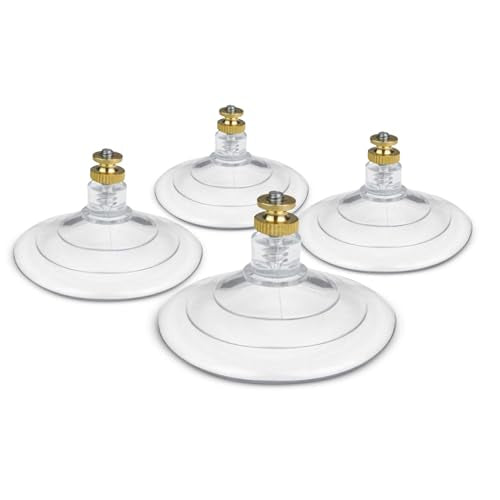 UBL Large Threaded Replacement Suction Cups - Windshield Suction Cup Mount for Emergency Dash & Stick Lights - Heavy-Duty, UV Resistant and Waterproof - Set of 4, Transparent