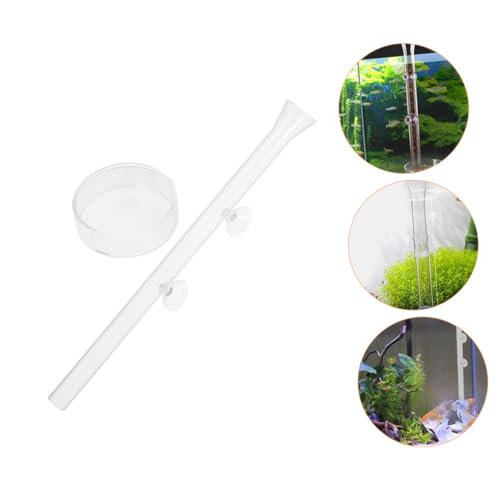 YARNOW Fish Feeding Tube and Shrimp Feeder Dish Set, Glass Aquarium Feeder Tube 20cm with Feeding Tray for Fish Tank Breeding and Aquarium Pets