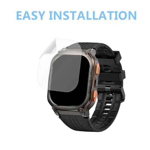 Screen Protector Compatible for AMAZTIM M3 Smart Watch 2" (6 Pack) PET Clear Film, Compatible for KOSPET Tank M3 Ultra 1.96" Smart Watch