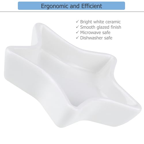 EIKS 4 Pack Ceramic Dipping Bowls Side Dishes for Serving ketchup Wasabi Condiments Appetizer Snacks (Star-Shape) - size: Star-Shape