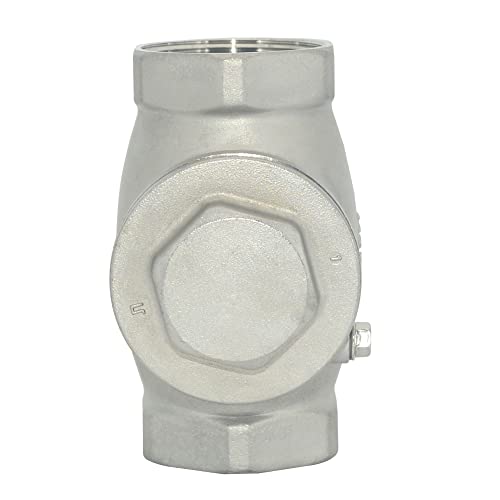 1-1/2" Stainless Steel SS316 Swing Check Valve,NPT Female x Female Thread,WOG 200 PSI PN16 CF8M - size: 1.5 Inch