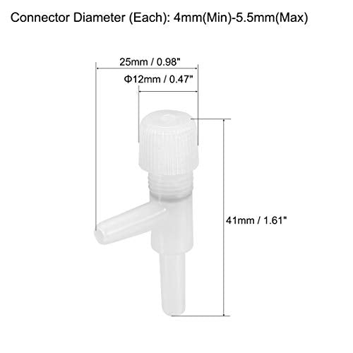 uxcell Aquarium Air Valve 2 Way Air Pump Control Valves for Fish Tank Plastic White 20Pcs