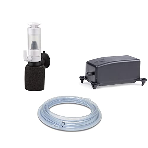 PENN-PLAX Cascade Betta Fish Starter Kit – Includes Air Pump, Airline Tubing, Sponge Filter, and Thermometer – Flow Rate of 1.2 L/Min – 9 Pieces