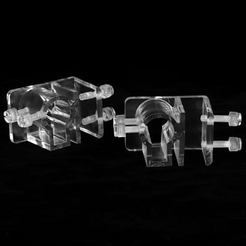 2Pcs Transparent Acrylic Aquarium Hose Clamp Holder Tube Clip for 12-18mm Pipes No-Suction Mount for Fish Tank Wall 5-15mm