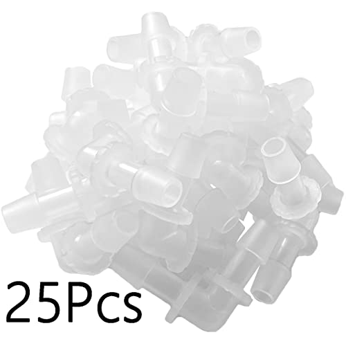 NACX 5/16" Hose Barb 90 Degree Elbow Plastic L Right Angle Barbed Fitting, 2 Way Equal Barbed Joint Splicer, 25Pcs