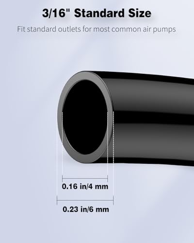 Pawfly 6.5 Feet Aquarium Air Tubing Standard 3/16" Airline Tubing for Fish Tank Air Pump Accessories PVC Hose for Aquarium Garden Terrarium Pond, Black - color: Black