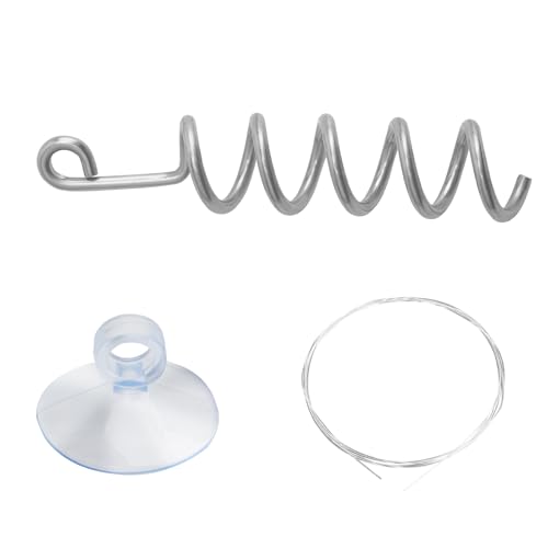 Fish Tank Aquarium Vegetarian Feeder with Suction Cup | Stainless Steel Sinking/Hanging/Benthic Fish Feeder for Loach, Malawi Cichlid, Snail - with Recycling Line