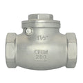 1-1/2" Stainless Steel SS316 Swing Check Valve,NPT Female x Female Thread,WOG 200 PSI PN16 CF8M - size: 1.5 Inch