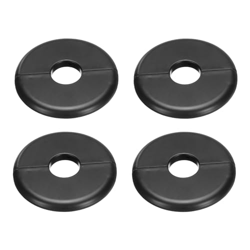 uxcell 4pcs Wall Split Flange 80mm / 3.1" OD Escutcheon Plate ABS Round Self-Adhesive Plumbing Cover Plates for 22mm / 0.9" Dia Water Pipe Faucet Decoration Accessories, Black - color: Black, size: 22mm