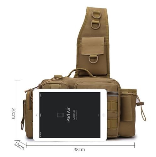 Tactical Fishing Backpack with Rod Holders,35L MOLLE Tackle Bag Water Resistant for Men and Women,Outdoor Gear Storage for Saltwater and Freshwater (Khaki) - color: Khaki