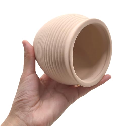 M2cbridge Pottery Ceramic Jar Natural Clay Vase for Cichlid Small Fish Shrimp to Play Hide Breed Habitat (Creamy Clay, 2pcs) - color: Creamy Clay, 2pcs
