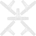 3/8" Tee Fitting Equal Barb 3 Way Hose Barb Adapter for Fuel Gas Liquid Air (Pack of 5) - size: 3/8 Inch