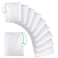 SunGrow Media Filter Bags, White Mesh Nylon Pouch for Holding Aquarium Active Carbon, Bio Rings, Straw for Chicken Nest, Lavender, Spices, Dried Flowers, 10 Pcs per Pack