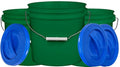 House Naturals 2 Gallon Purple Food Grade BPA Free Made in USA Bucket with Screw On Lid - Pack of 3 (Dark Green - Blue Lid) - color: Dark Green - Blue Lid