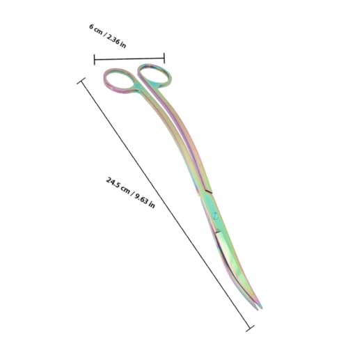 COHEALI Stainless Steel Aquarium Plant Scissors Aquatic Trimming Tool Rainbow Wave Blades Portable Fish Tank Clipper for Aquascaping and Aquarium Maintenance