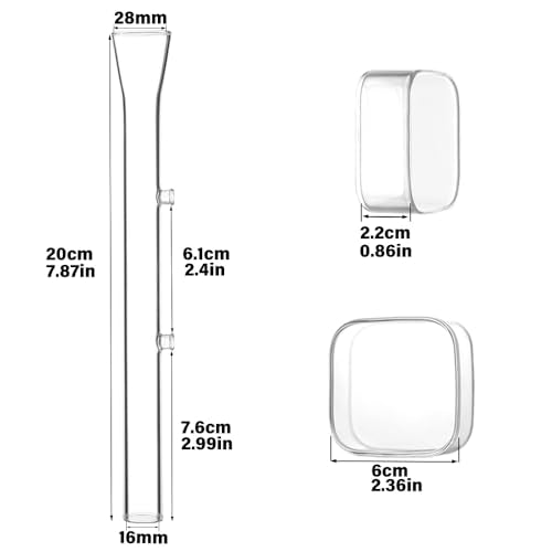 LINLAN 7.78 Inch Glass Shrimp Feeder, Aquarium Feeding Tube and Square Bowl with Two Suction Cups to Prevent Food from Spreading, for Crystal Shrimp and Cherry Shrimp - size: 20CM