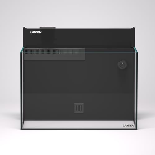 LANDEN EasyCube EC60K AIO Marine Aquarium Kit,26.25 Gallon Rimless Saltwater Reef Tank with Integrated Back Filter, Protein Skimmer Return Pump Filter Sock ATO Reservoir–Opti-White Glass Reef System - size: 60 cm