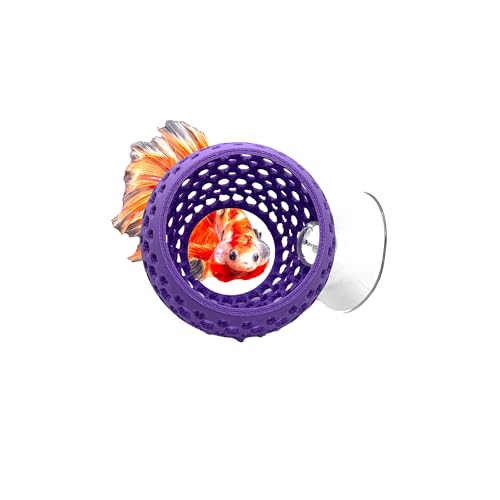 CTWPets Betta Bulb Hide | Betta Rest Fish Tank Ornament | Aquarium Cave with Suction Cup for Small Fish Tank, Betta Habitat, Shrimp Hideout, Aquatic Decor (Lavender Bliss) - color: Lavender Bliss