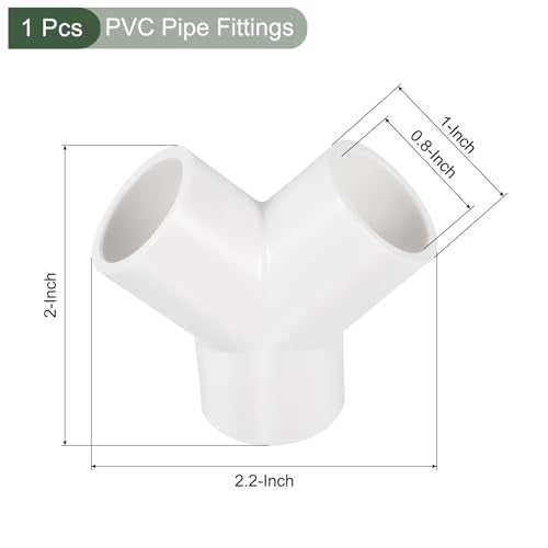 YOKIVE 1 Pcs PVC Pipe Fittings 3 Way Y-Shape Water Tube Elbow Pipe Connectors Adapters, Great for Home Drainage System, Garden Irrigation, Pool (White, 20mm)