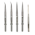 Tweezers, 5Pcs Precision Tweezers Set - Anti - Static Stainless Steel Tweezers for Electronics, Jewelry Making, Medical and Laboratory Work, Craft, Model Building, Soldering, Watch, Car Repair, Etc