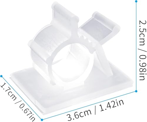 30 Pcs Clear Cable Clips Self Adhesive Backed Nylon Adjustable Wire Management Transparent Drop Wire Holder for 0.5 Inch (12.5mm) Cables - color: clear, size: for 0-0.5'' cable