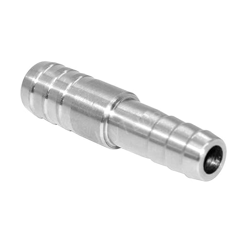 Hose Barb Reducer 5/16" to 1/2" Barb Hose ID Stainless Steel Reducing Union Fittings Air Water Fuel (Pack of 6) - size: 5/16" Barb x 1/2" Barb