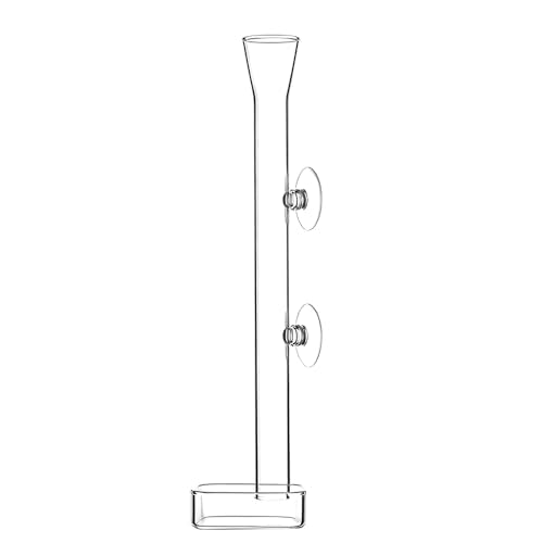 LINLAN 9.84 Inch Glass Shrimp Feeder, Aquarium Feeding Tube and Square Bowl with Two Suction Cups to Prevent Food from Spreading, for Crystal Shrimp and Cherry Shrimp - size: 25CM
