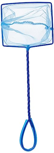Marina 5-Inch Blue Fine Nylon Net with 10-Inch Handle, Aquarium Maintenance Tool, Blue, 11275 (Pack of 3) - size: Medium - 5" (Pack of 3)