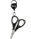 Booms Fishing S01 Fishing Scissors for Braided Line, Fishing Line Cutter Saltwater and Freshwater, Fishing Serrated Shears with Retractor, 3.9” Black