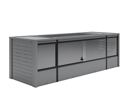New Age Pet ECOFLEX 72" Wide Large Reptile Habitat, Mojave Lounge for Snakes, Tortoises & Lizards in Maple, Black & Grey, Easy Assembly, Sliding Glass Doors & Mesh Top - color: Grey, size: Jumbo