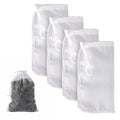 4-Pack Extra Fine Mesh Bag, 180μm Aquarium Filter Bags | Reusable nylon drawstring pouches for very fine resins & activated carbon in freshwater or saltwater fish tanks (7.5x3.6in)