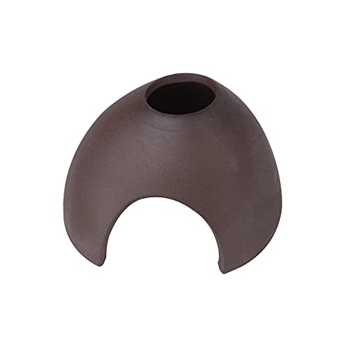 Ceramic Aquarium Hideout Cave, Betta Fish Tank Decor with Dual Openings, Breeding & Hiding Cave for Shrimp, Cichlid, Small Frog, Reptiles, Natural Aquascape Decoration