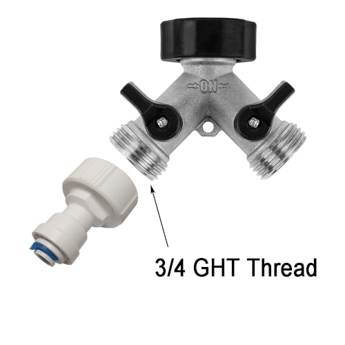 MALIDA 3/4 inch GHT Female Thread to 1/4" OD Quick Connect Adapter for RO Water Filter,NSF Certified Push to Connect Plastic Tube Fittings. （Pack 10） - size: 3/4" GHT thread to 1/4"