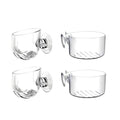 4Pcs Aquarium Plant Pot, Glass Fish Tank Planter with Suction Cups, Plants Holder Decoration Cup