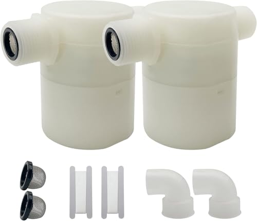 Water Float Valve, Water Level Control Water Tank Traditional Float Valve Upgrade 2 PCS (side inlet, 1“) - color: side inlet, size: 1" to 1"