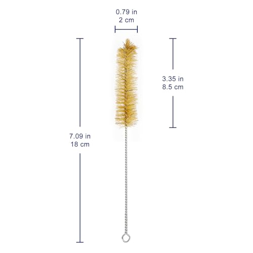 Labasics Test Tube Brushes, 10 Pack Bristle Test Tube Bottle Wash Cleaning Brushes with Radial Tufted End Suitable for Laboratory Use, Size S - size: Small
