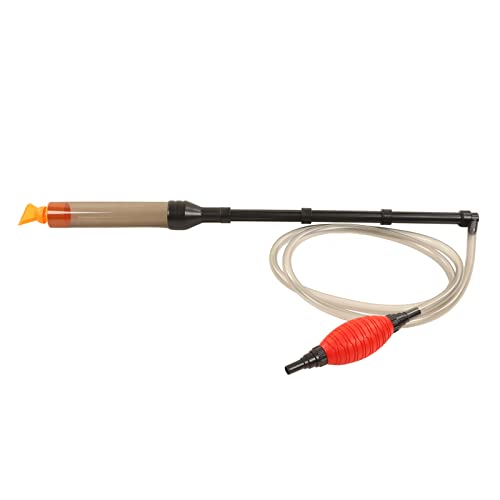 Aquarium Gravel Cleaner, Fish Tank Vacuum Cleaner with Red Air Bag, Manual Water Changer for Sand and Gravel, Includes Hose and Glass Scraper for Freshwater and Saltwater